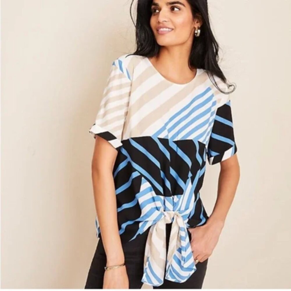 NWT 🌹 Ann Taylor Tie Waist Knotted Top Size XS